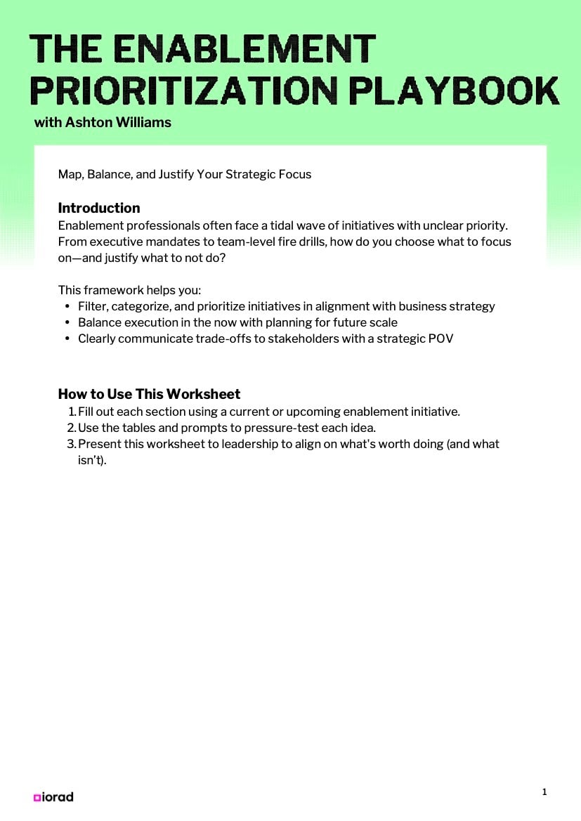 The Enablement Prioritization Playbook thumbnail