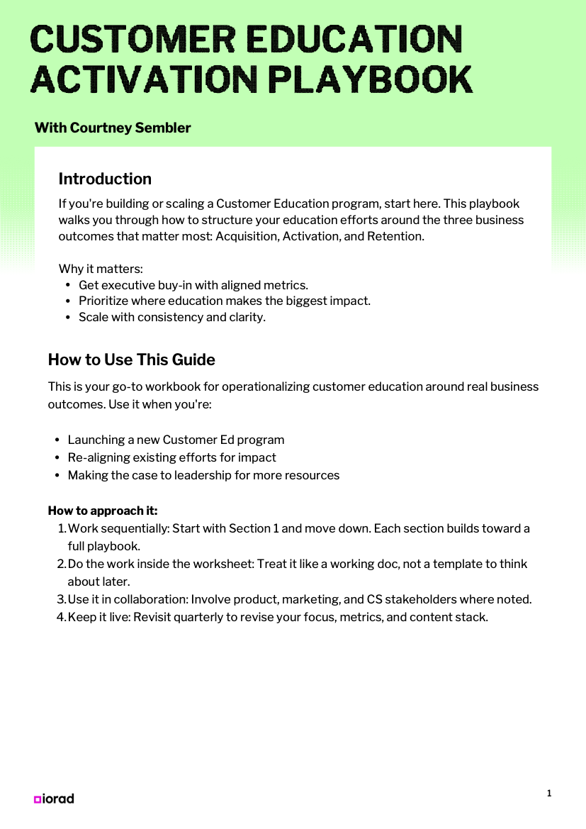 Customer Education Activation Playbook - Thumbnail