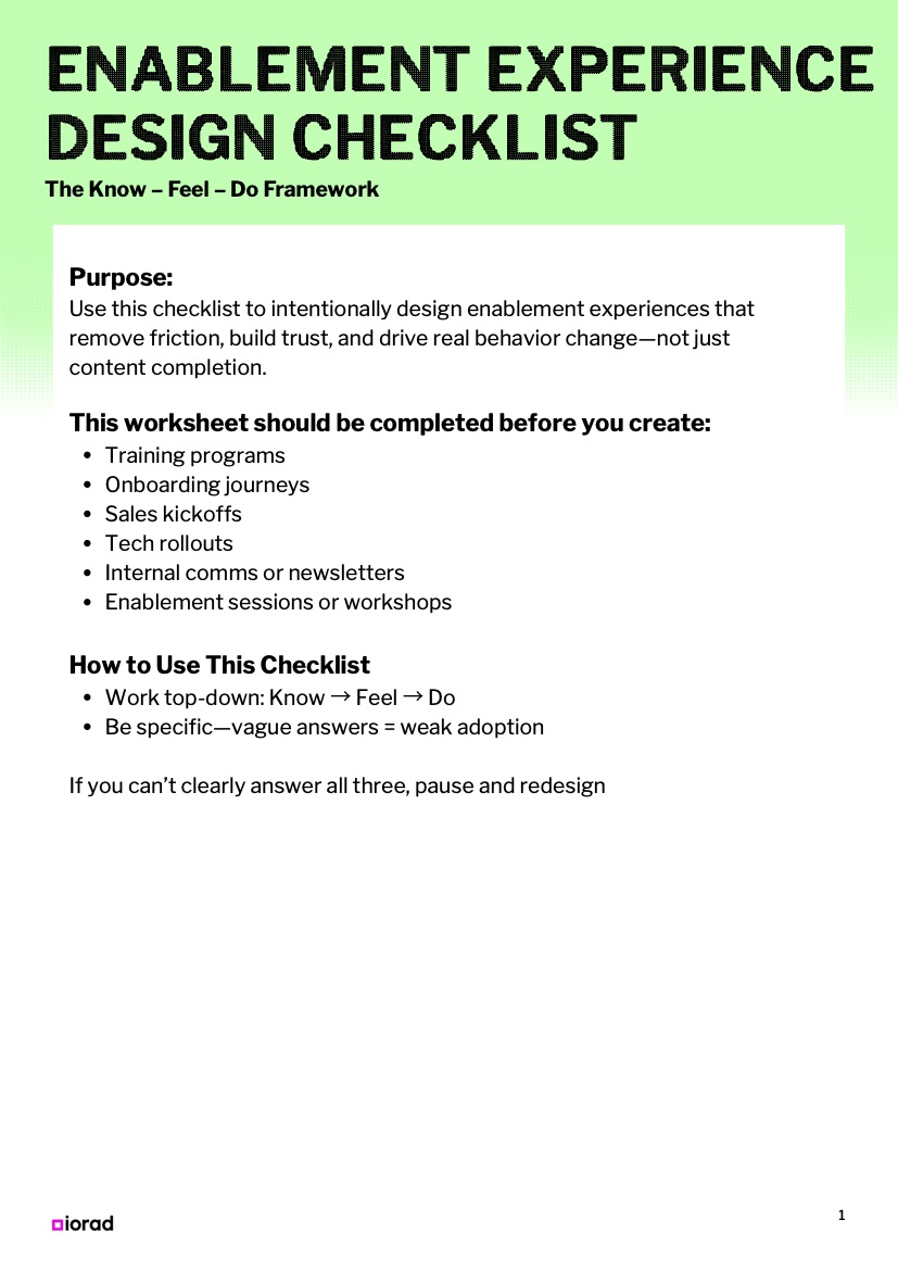 Enablement Experience Design Checklist Thumbnail