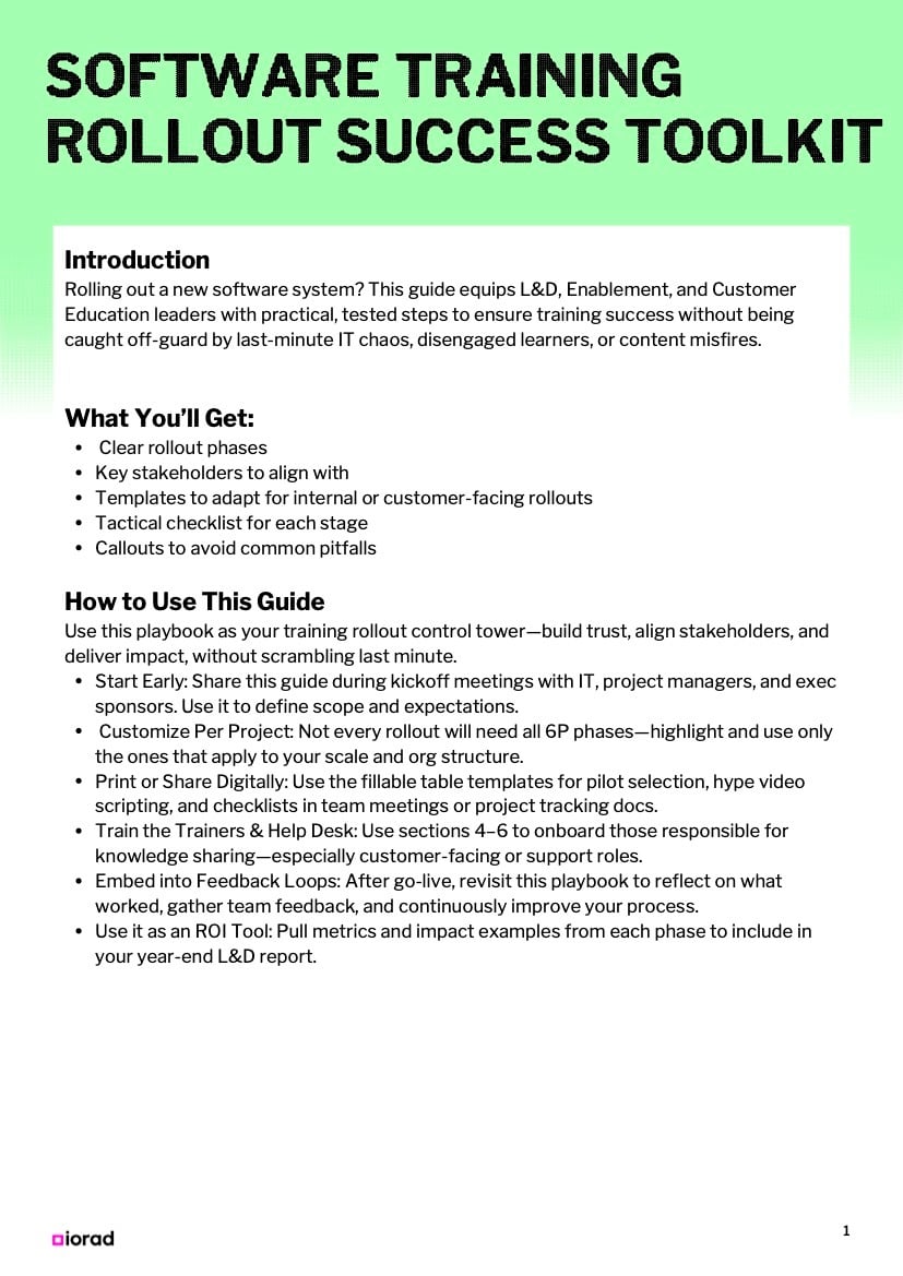 Software Training Rollout Success Kit- Cover