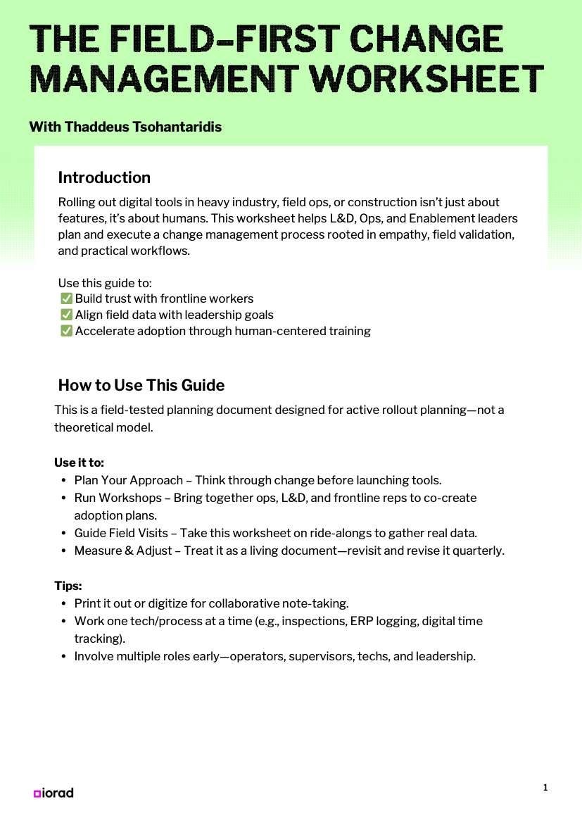 _ FIELD-FIRST CHANGE MANAGEMENT WORKSHEET